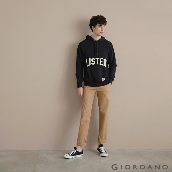 GIORDANO 男裝基本款錐形彈力卡其長褲 - 04 虎眼石卡其