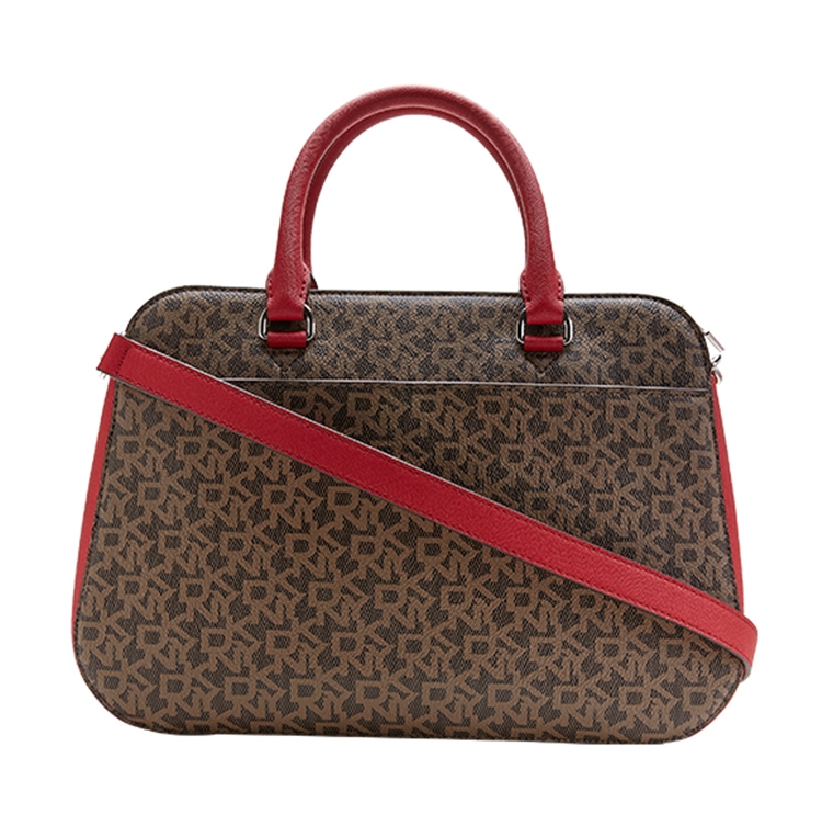 DKNY LOGO壓紋時尚手提包 紅