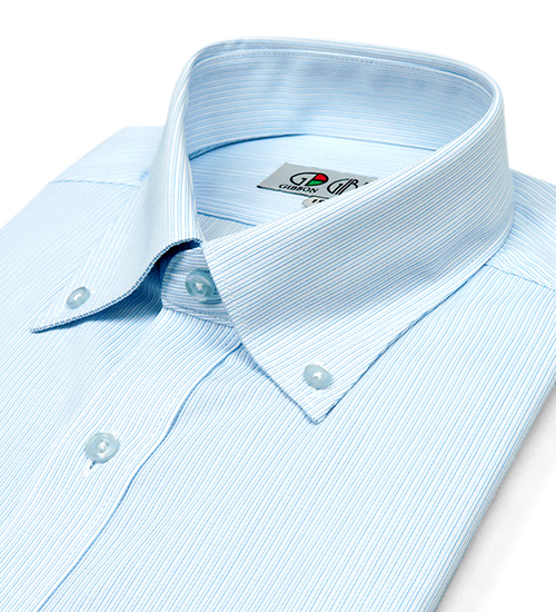 GIBBON 立體條紋透氣長袖襯衫‧水藍