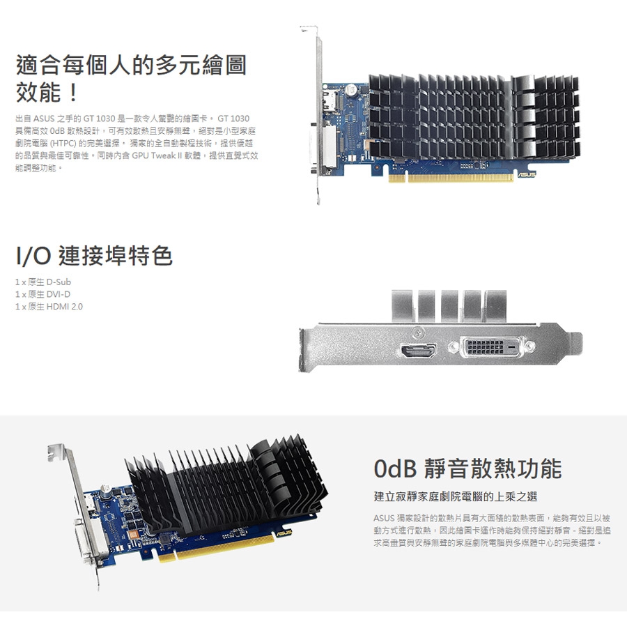 華碩GT1030-SL-2G-BRK 顯示卡| GT 系列| Yahoo奇摩購物中心