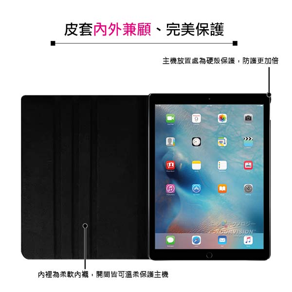 iPad Pro 10.5吋 可旋轉多功能皮套 360度可站立