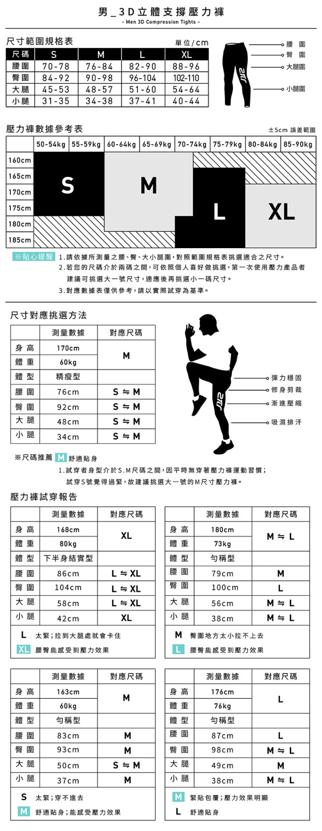 【2PIR】男款3D立體支撐壓力褲 皓月白