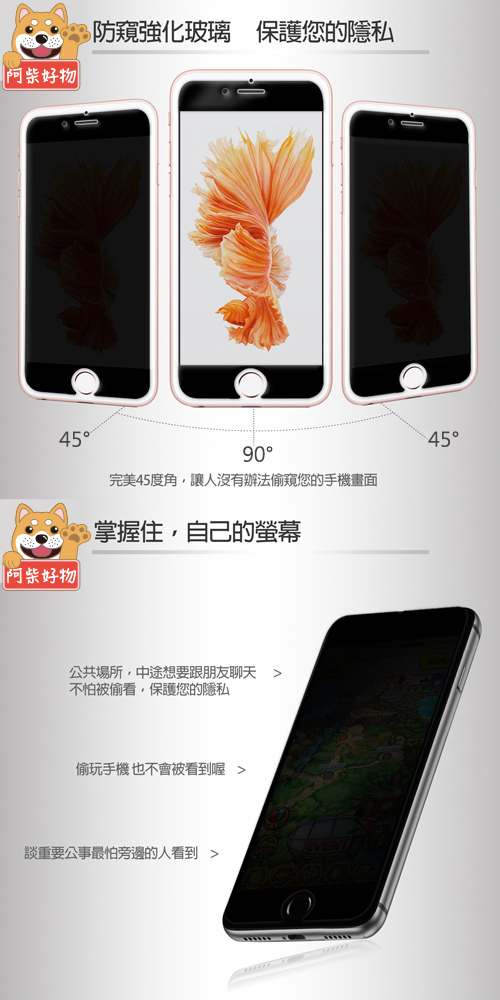 阿柴好物 Apple iPhone 8 Plus 滿版防窺玻璃保護貼