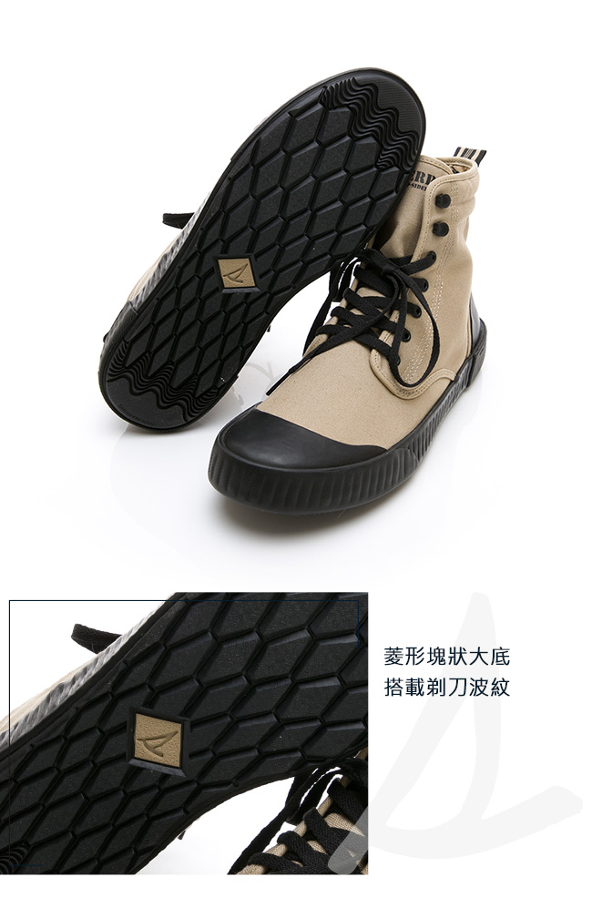 SPERRY 古著靴藝經典帆布復古靴(男)-卡其