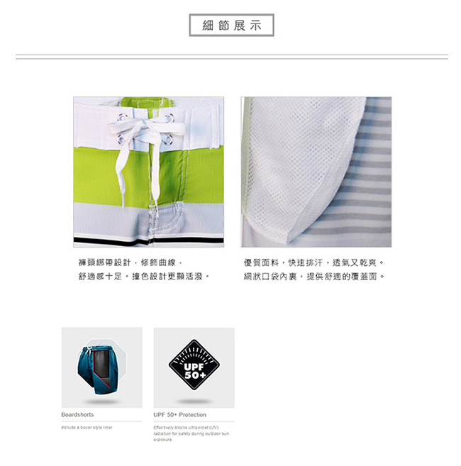 美國TYR 男款彈性海灘褲 Zag Stripe Boardshort