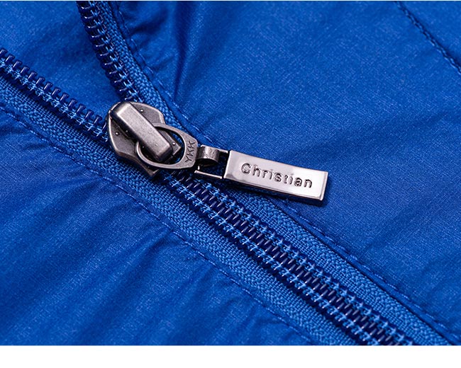 Christian 簡潔俐落彈性立領薄夾克_深藍
