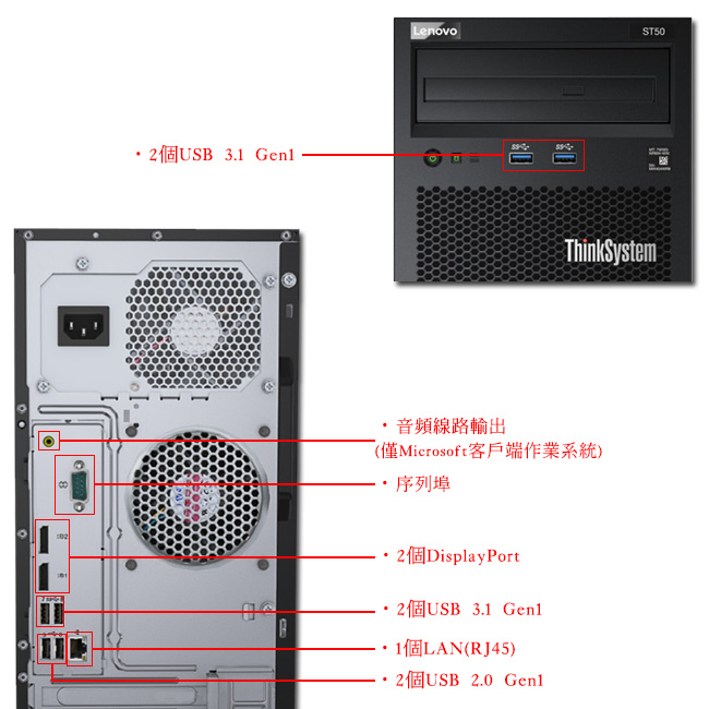 LENOVO ST50 E2104G/8G/240SSD+1TBx2/W10P