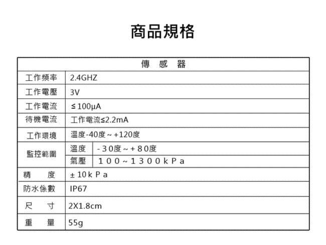 TP-V11 胎外型APP式汽車胎溫胎壓偵測器