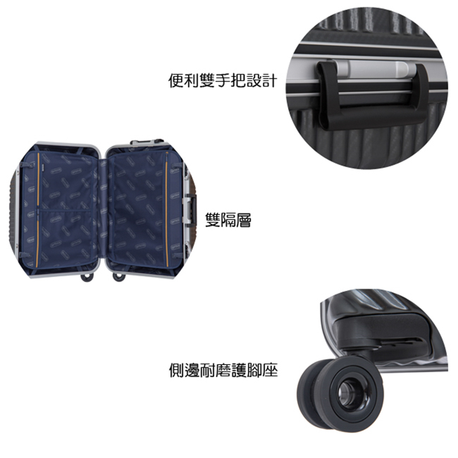 SKYLINE FRAME-24吋旅行箱-藍編織紋 OD9077A24RB