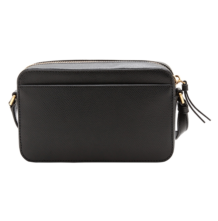 DKNY LOGO簡約牛皮斜背包 黑