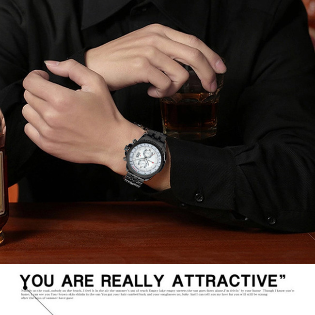 CURREN 卡瑞恩8082-個性MAN感仿二眼日曆手錶 (4色任選)