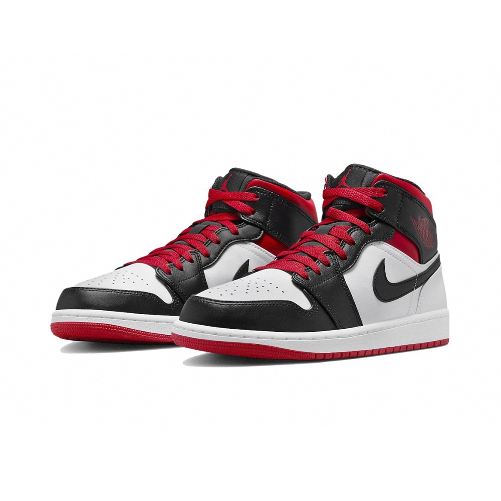 Nike Air Jordan 1 Mid Gym Red Black Toe 黑白紅中筒經典休閒鞋運動鞋