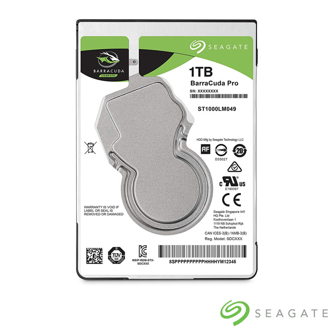 Seagate新梭魚BarraCuda Pro 1TB 2.5吋 7200轉硬碟