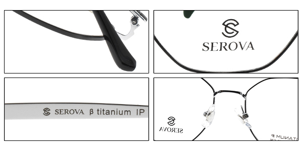 SEROVA眼鏡 β鈦材質 多邊造型款/黑-銀 #SC172 C36