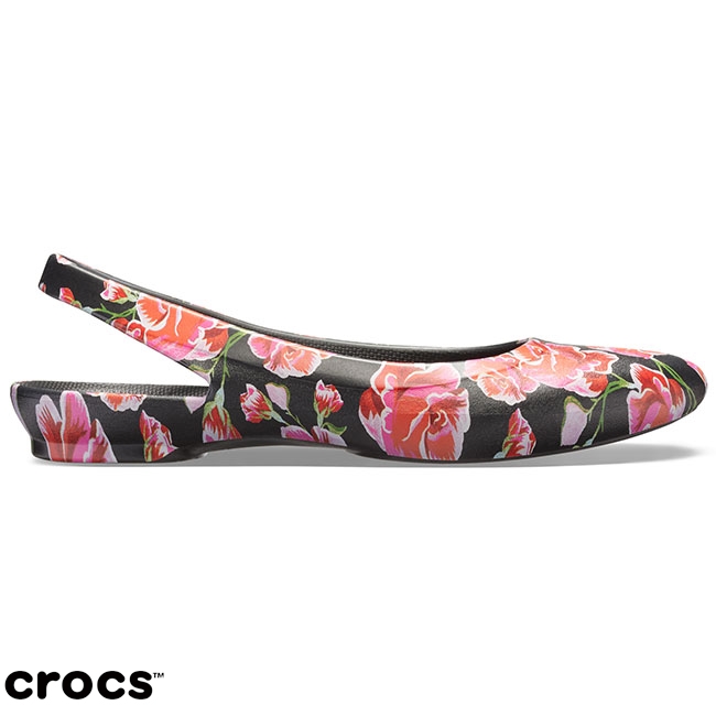 Crocs 卡駱馳 (女鞋) 伊芙花紋露跟鞋 204957-97O