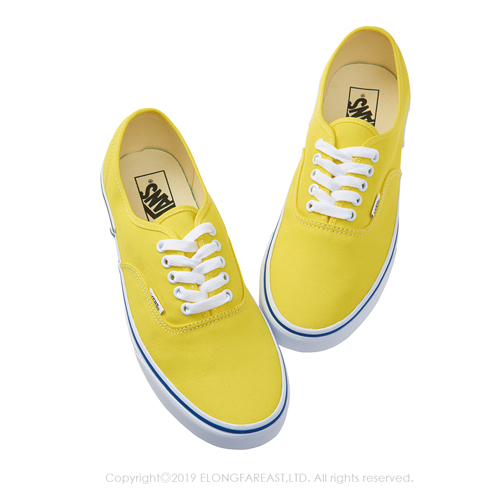 (男)VANS Authentic 潮流素面綁帶休閒鞋*黃色