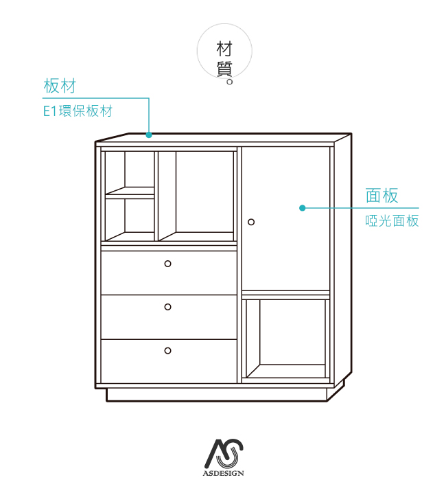 AS-艾維拉吧台收納櫃-79x45x88.6cm