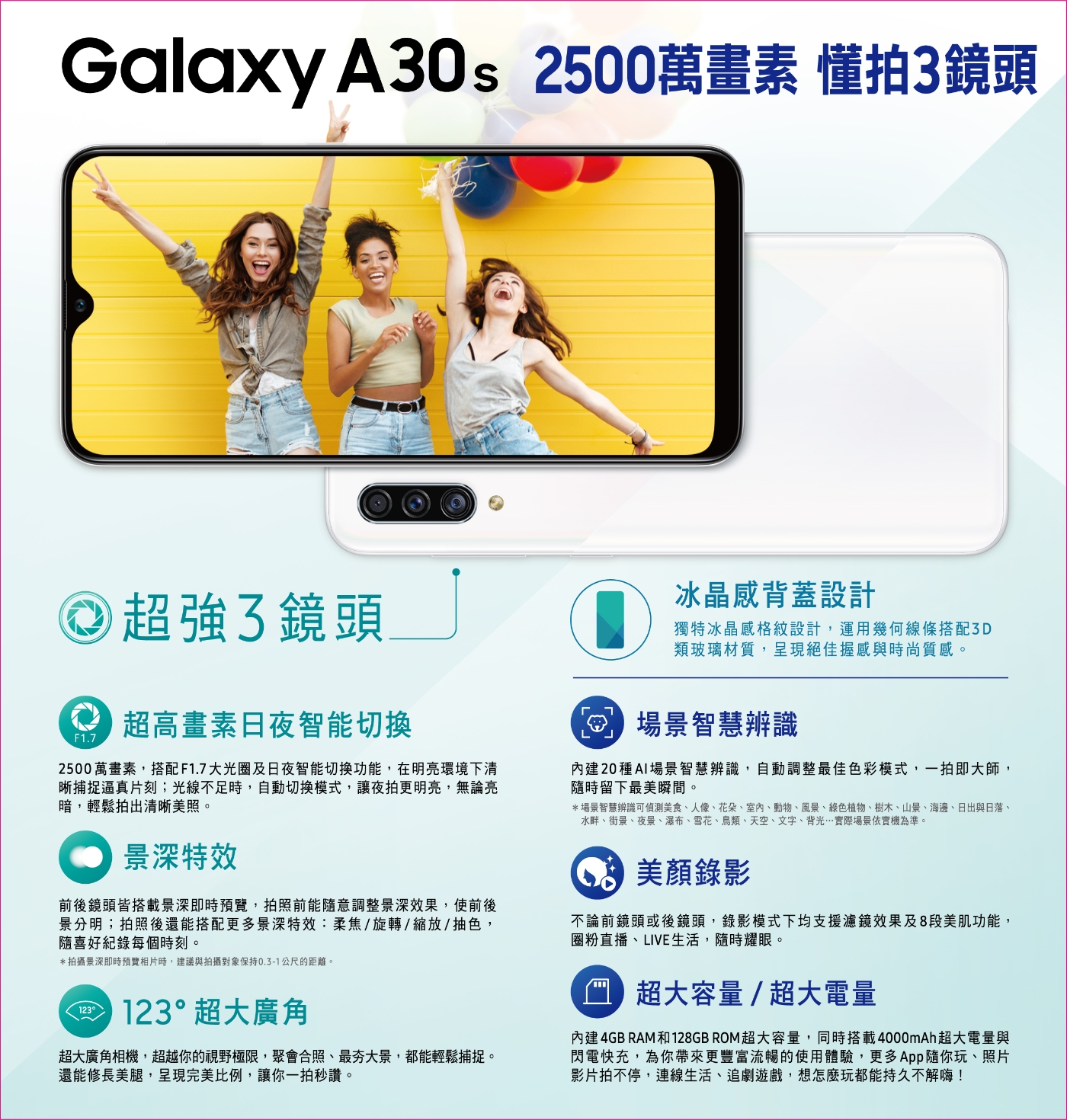 Samsung Galaxy A30s(4G/128G)6.4吋智慧型手機