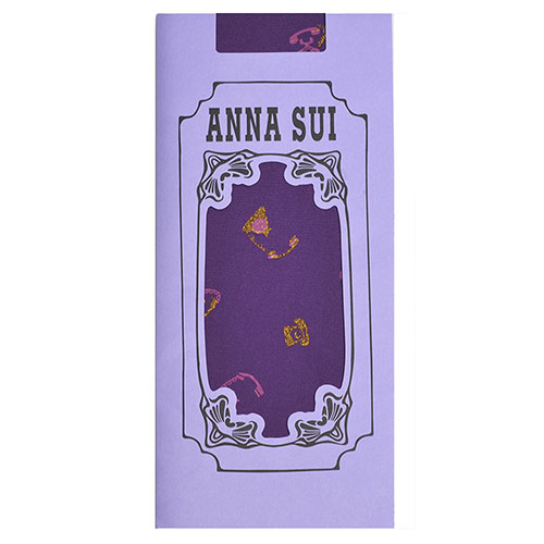 ANNA SUI 可愛電話圖騰花紋靜電防止加工半統襪(紫色)