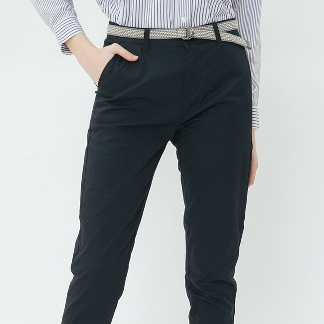 Hang Ten - 女裝 - 腰帶造型修身長褲 - 深藍