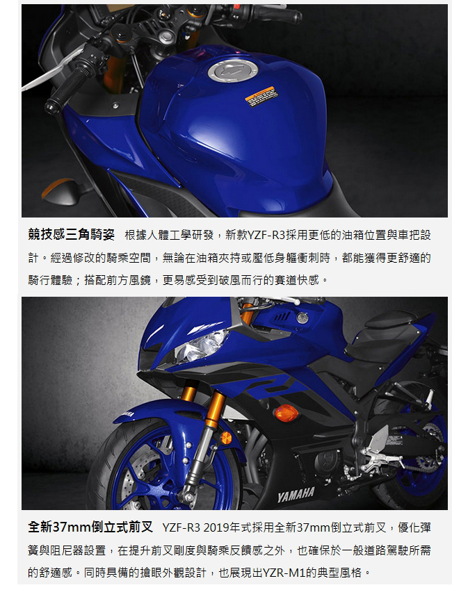 YAMAHA 山葉機車 R3-ABS 2019式樣(公司貨)