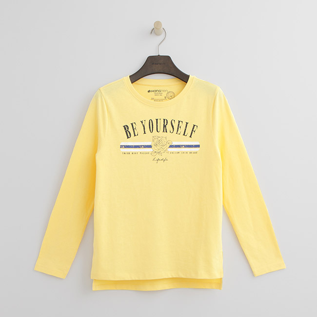 Hang Ten - 女裝 - 有機棉 標語T恤 - 黃