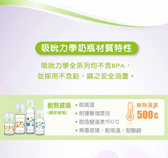 nac nac 好朋友系列(ZOO)-吸吮力學標準輕量耐熱玻璃奶瓶 240ml