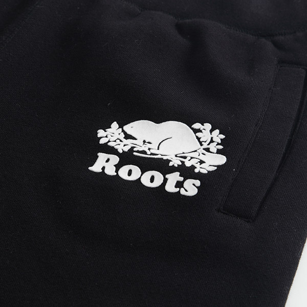 Roots -女裝- 格紋ROOTS修身棉褲 - 黑