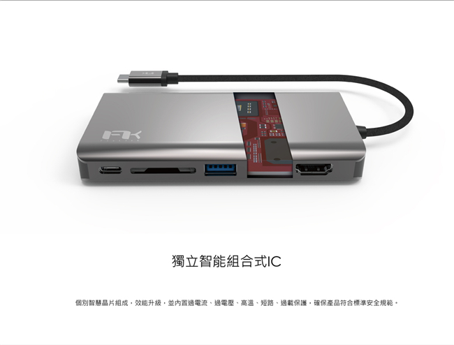Feeltek 8 in 1 USB-C 多功能轉接器