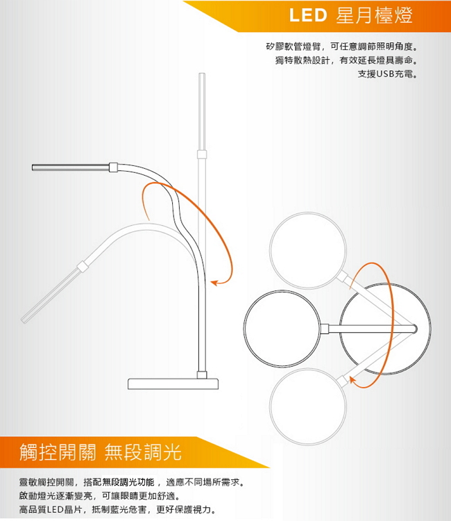 歐司朗OSRAM LEDVANCE LED 星月檯燈-白色