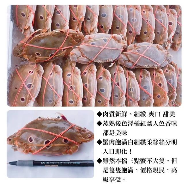 【海陸管家】活凍野生三點母蟹(每隻約175g) x20隻