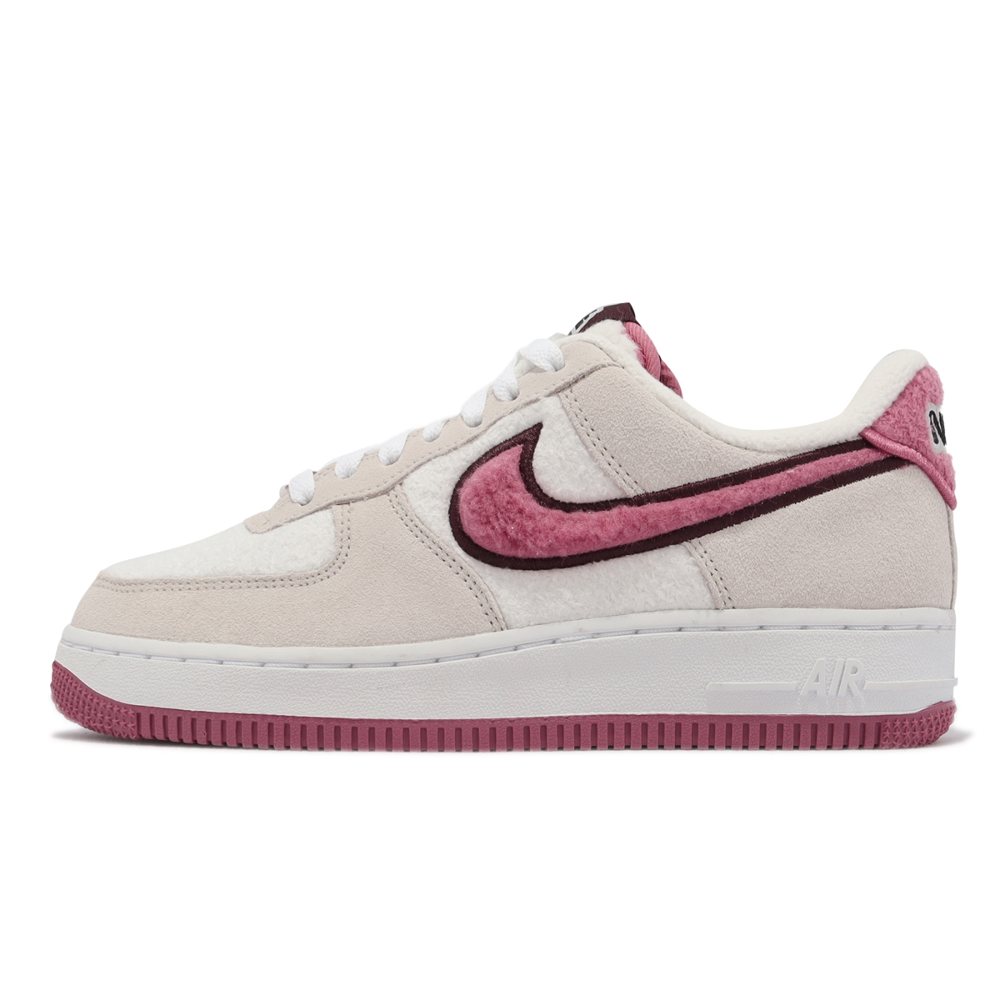 Nike Wmns Air Force 1 07 LX 女鞋男鞋AF1 米白粉紅毛絨休閒鞋