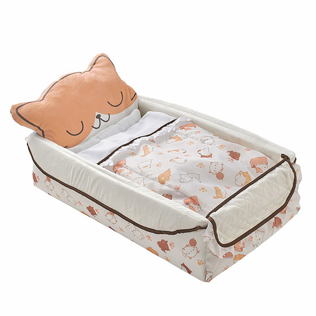 西松屋 Smart Angel 可愛小貓咪-輕便型攜帶式嬰兒床