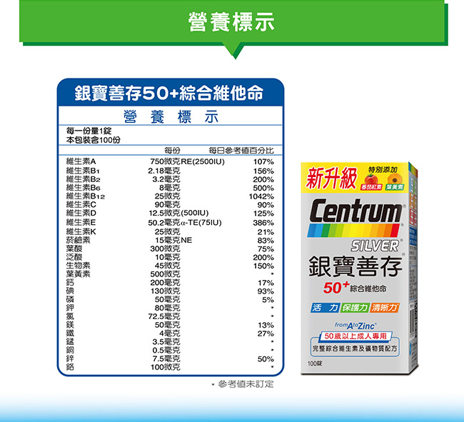 銀寶善存 綜合維他命錠禮盒(共260錠)