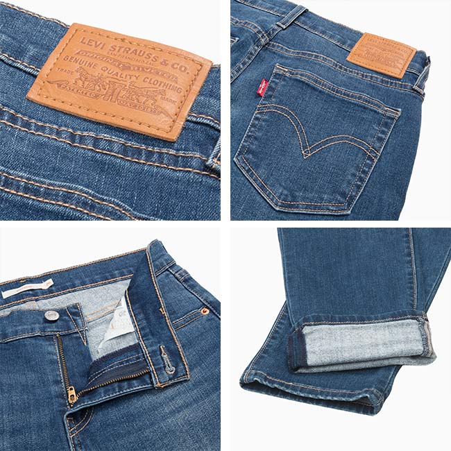 Levis 男友褲 中腰寬鬆版牛仔長褲 Warm Jeans 刷破補丁