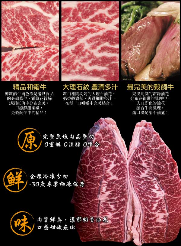 豪鮮牛肉 金牌和種安格斯PRIME嫩肩和霜牛排12片(100g±10%,4盎斯/片)