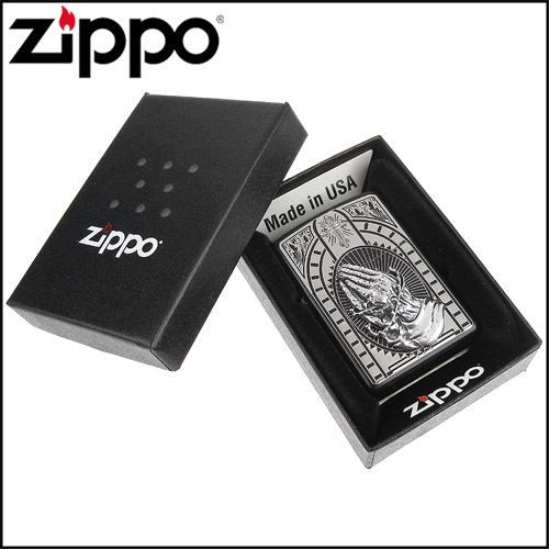 ZIPPO 日系~祈禱之手-蝕刻圖案立體貼飾加工打火機