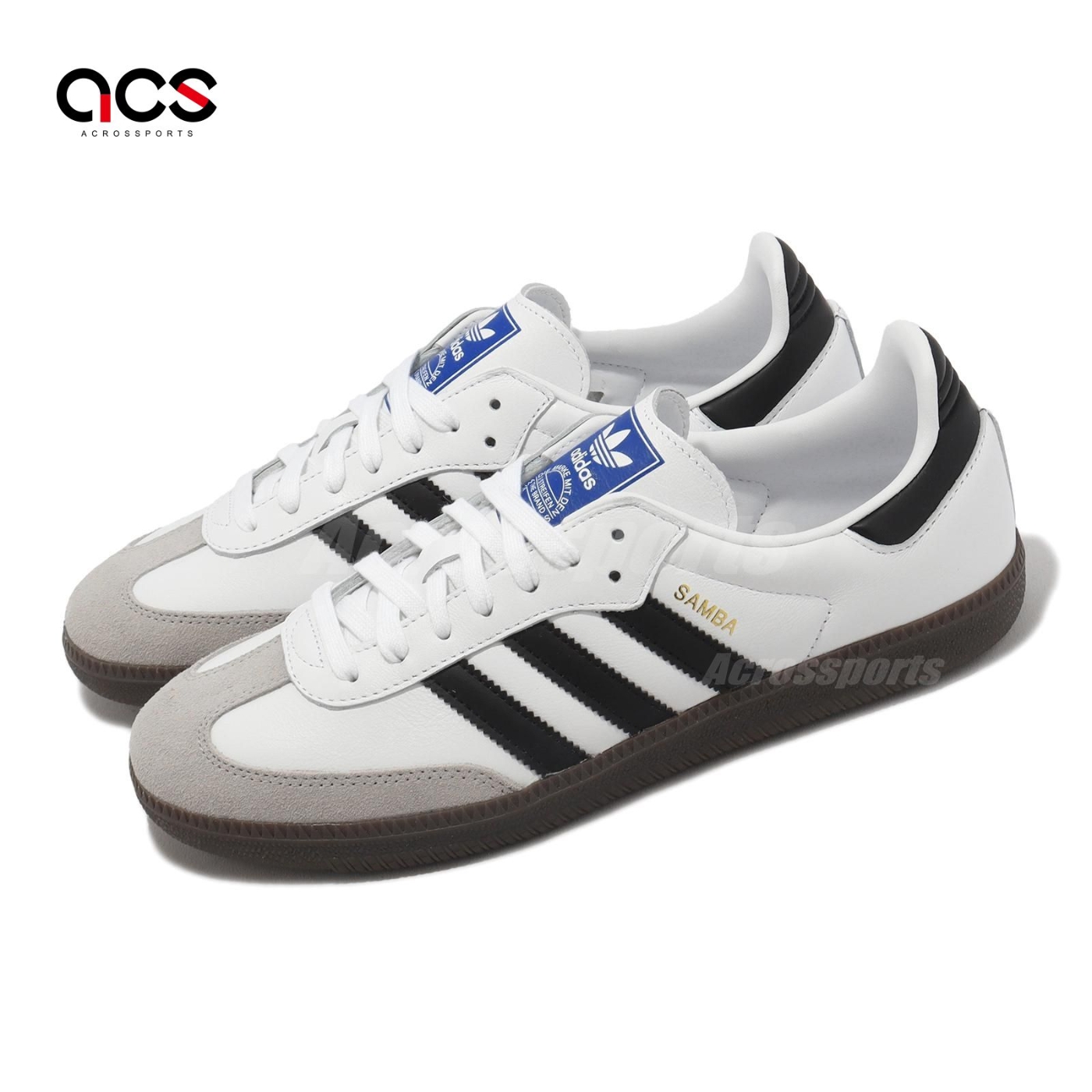 adidas 休閒鞋Samba OG 男鞋女鞋白黑皮革麂皮焦糖底森巴復古愛迪達