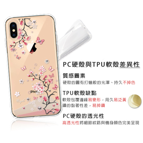 apbs iPhone XS / iPhone X 5.8吋施華洛世奇彩鑽手機殼-日本櫻