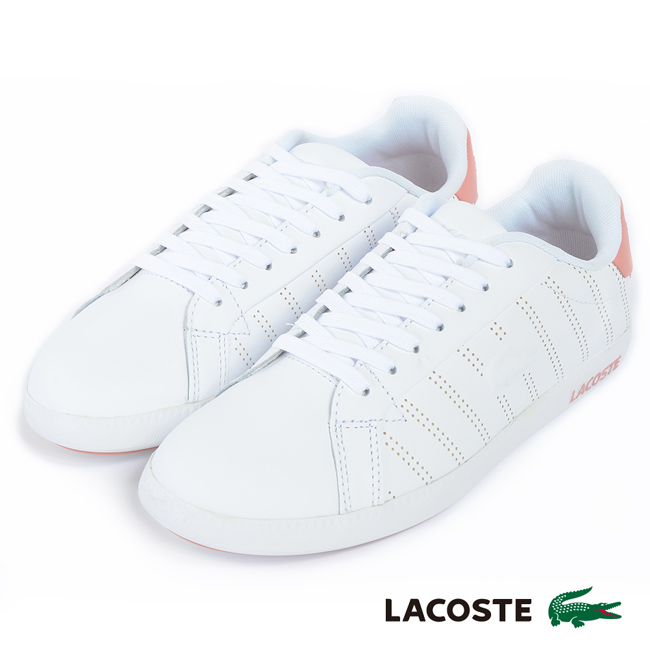 LACOSTE 女用休閒鞋-粉橘