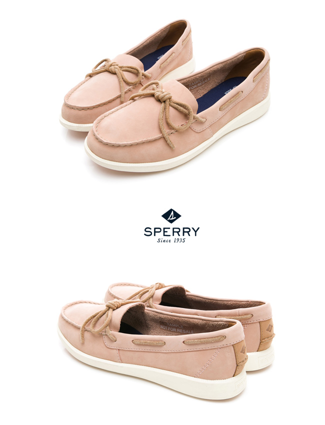 SPERRY 頂級牛皮經典手工縫製帆船鞋(女)-粉色