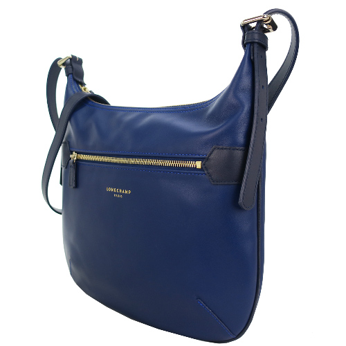  LONGCHAMP 2.0 Bolso bandolera系列皮革肩背包(藍)