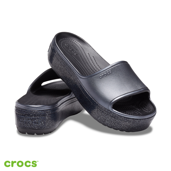 Crocs 卡駱馳 (中性鞋) 厚底卡駱班金屬涼拖 205913-002