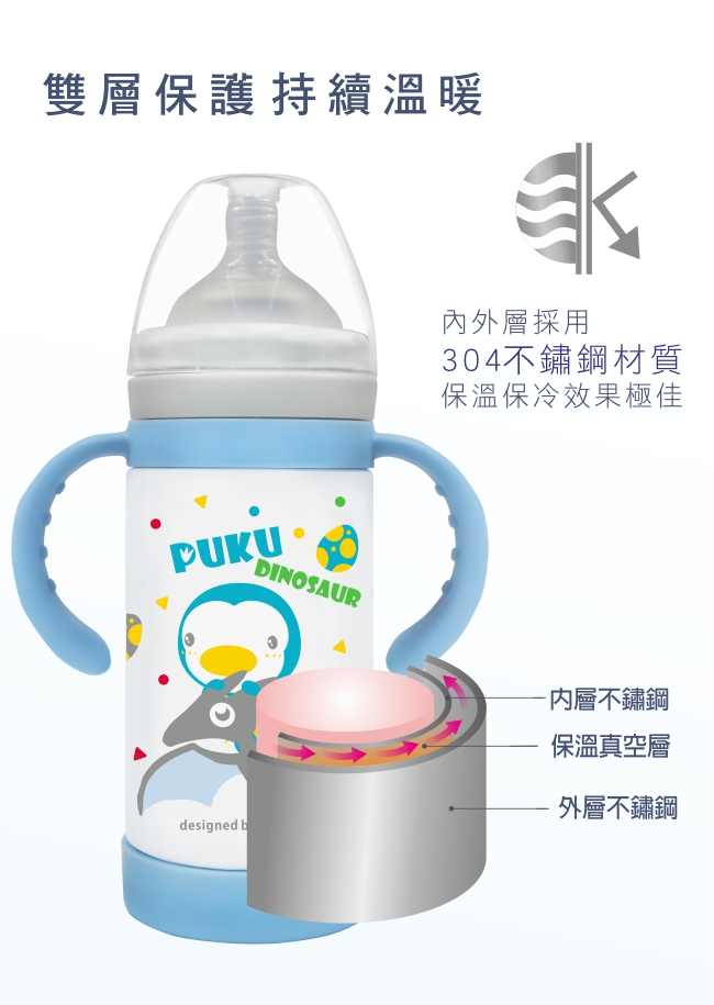 PUKUmon 多功能保溫奶瓶學習套組240ML