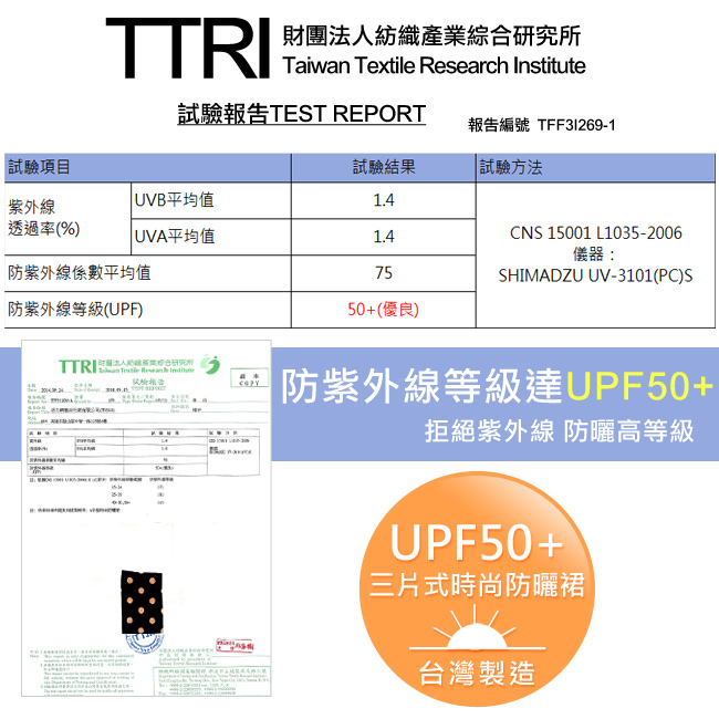 BeautyFocus UPF50+時尚A字抗UV防曬裙(咖啡)