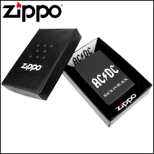 ZIPPO 美系~AC/DC-樂團BACK IN BLACK專輯圖案設計打火機