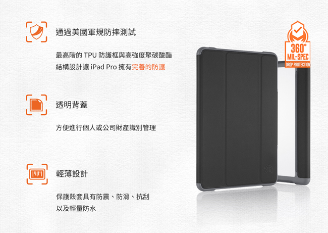 澳洲STM Dux iPad Mini 5 專用軍規防摔殼