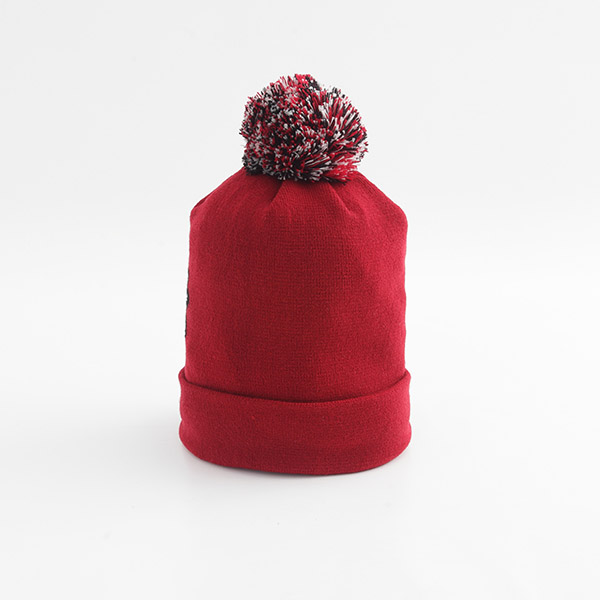 Roots配件- 加拿大系列毛球針織帽-紅