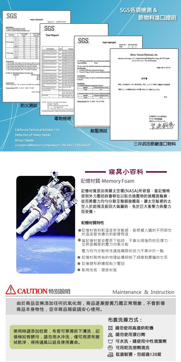 BUHO布歐 加大型竹炭健康記憶枕(1入)