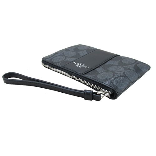 COACH新款大CLOGO PVC手拿包(黑灰)